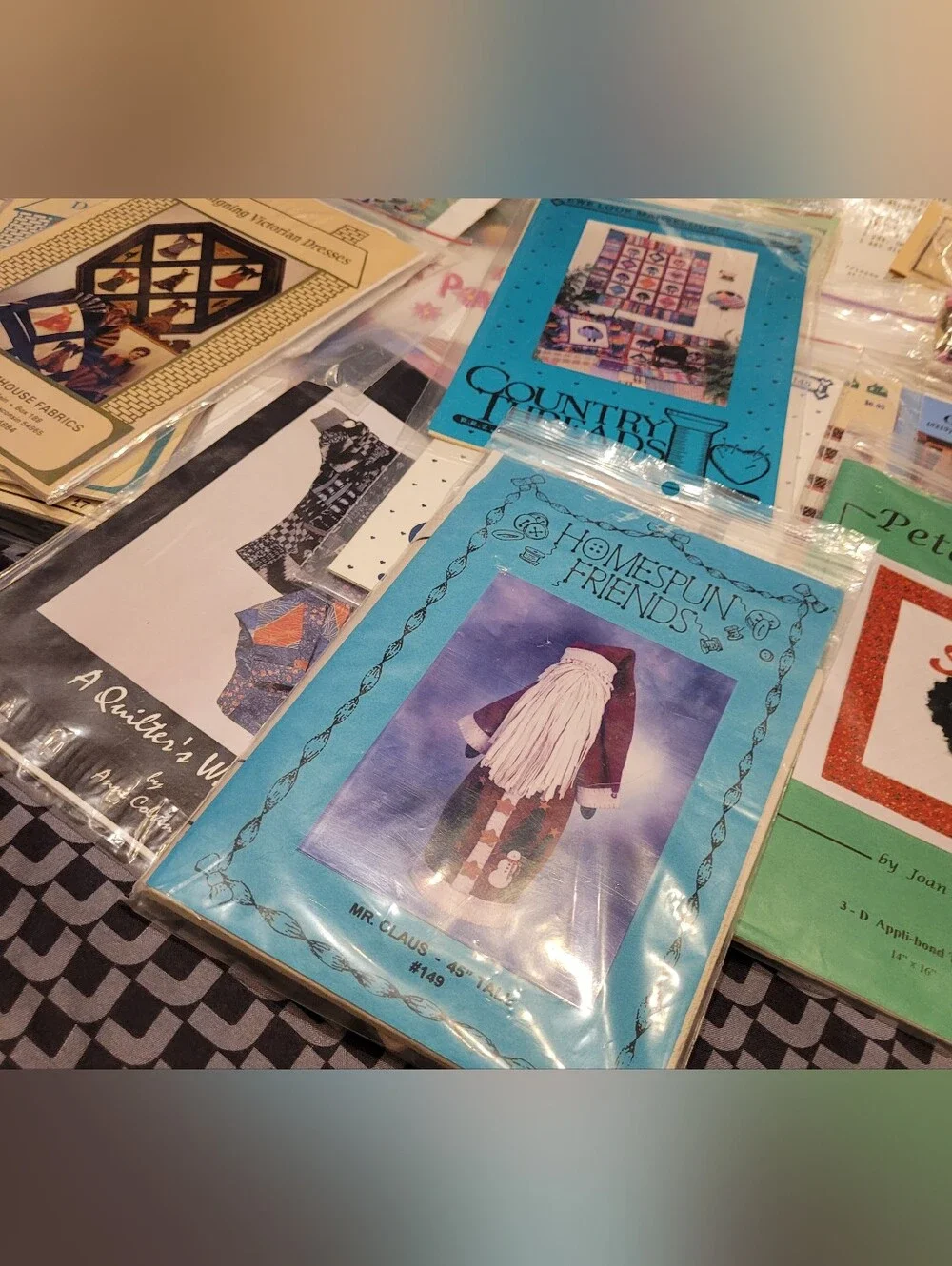 Lot of 55 Vtg Sewing & Craft Patterns w/Supplies - Victorian Quilts Needlepoint